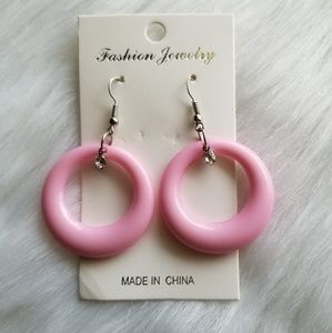🆕️ 3/$18 Pink Hoop Chunky Dangle Fashion Earrings